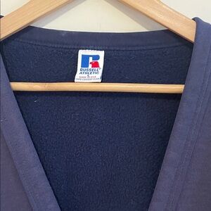 Russell Athletic Navy and Red Branded Fleece Sweater